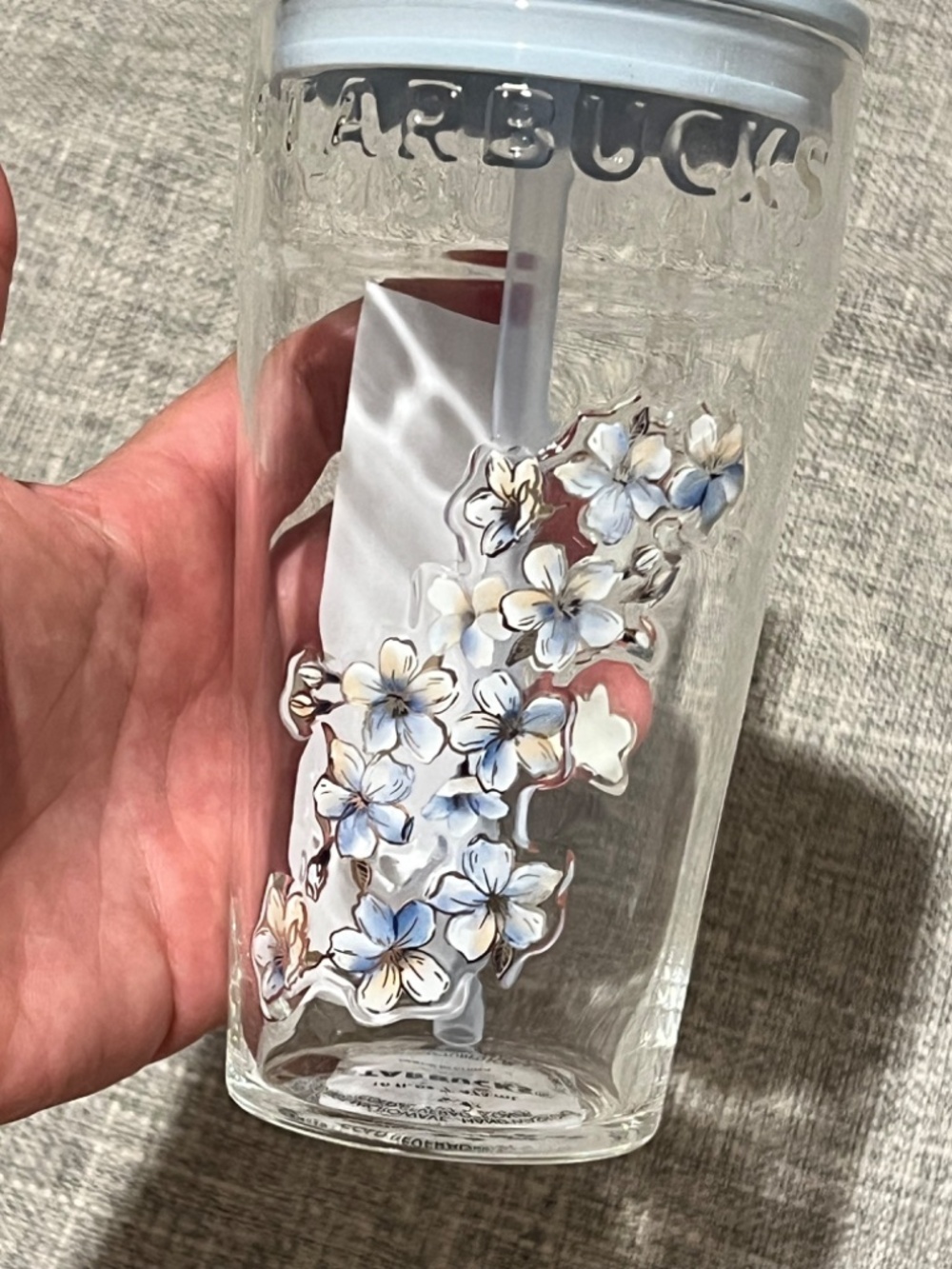 Glass Starbucks Japan Sakura 2026 Glass Tumbler – Airy Blue Cherry Blossom